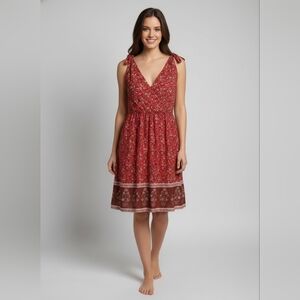 SHEIN Luna Boho Floral Tie Shoulder Dress | Size M